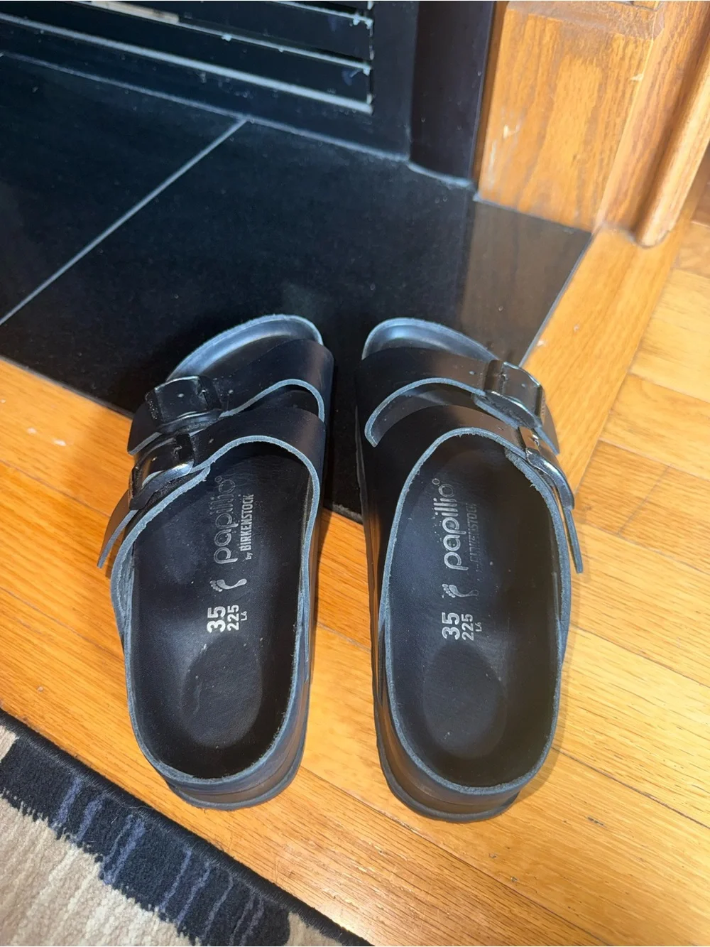 Birkenstock Black Dual-Buckle Slide Sandals
